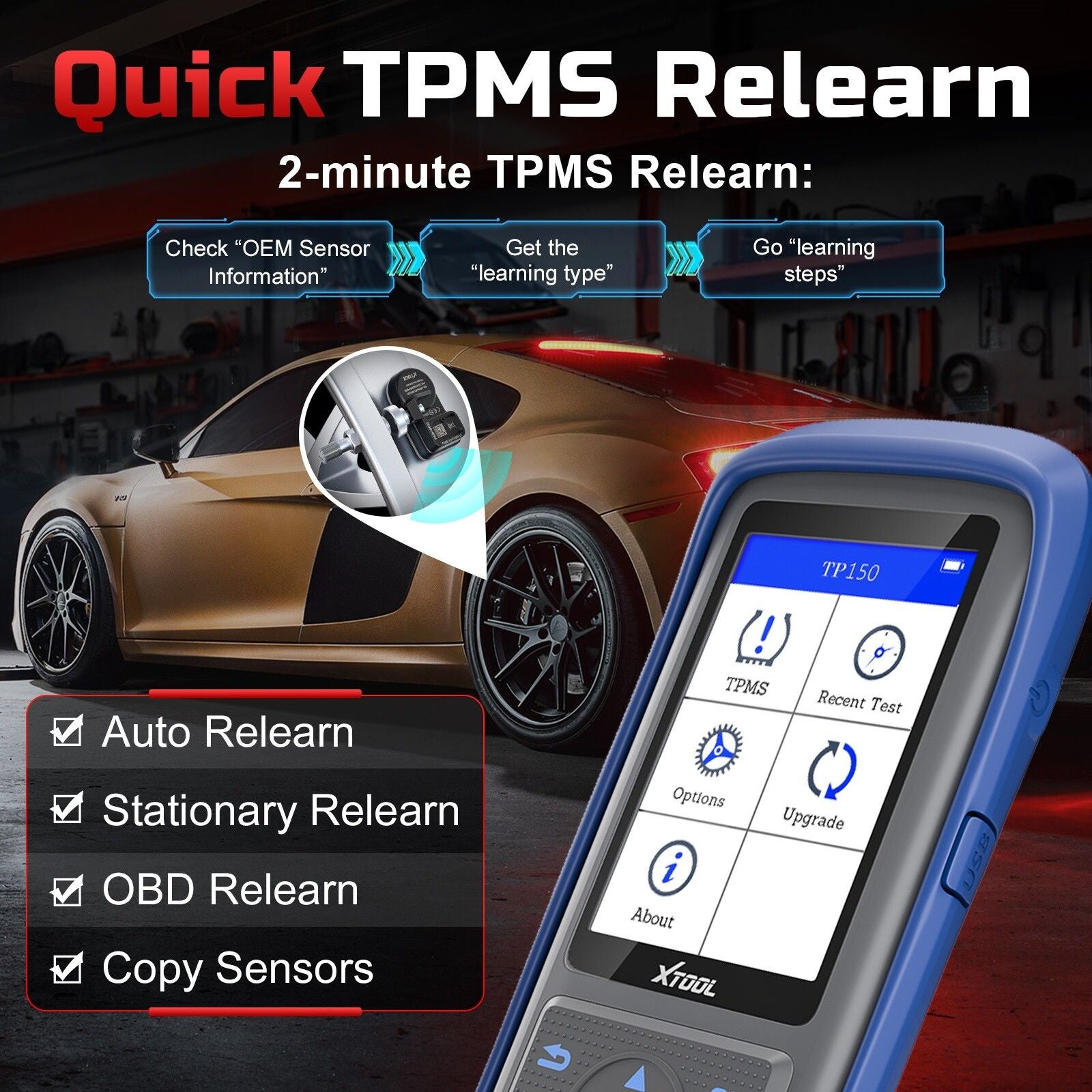 TP150 TPMS Reset Tool 2025 WiFi CAN EOBD OBDII - Image 6