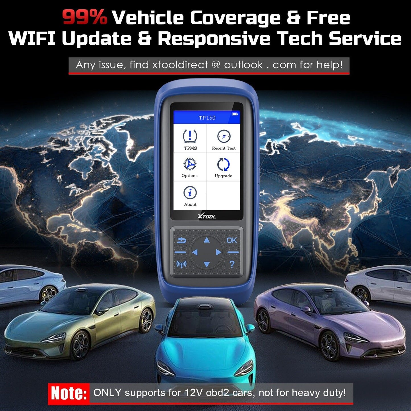 TP150 TPMS Reset Tool 2025 WiFi CAN EOBD OBDII - Image 8