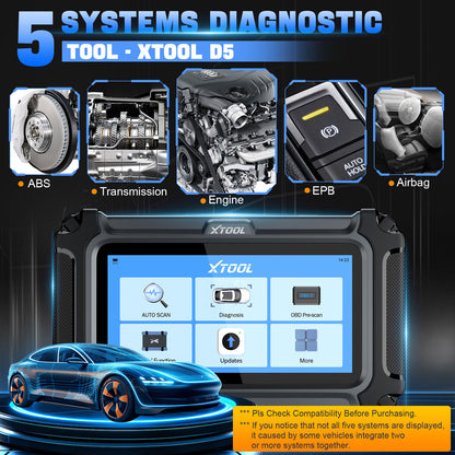 2025 D5 OBD2 Scanner ABS SRS Engine Diagnostic Tool - Image 5