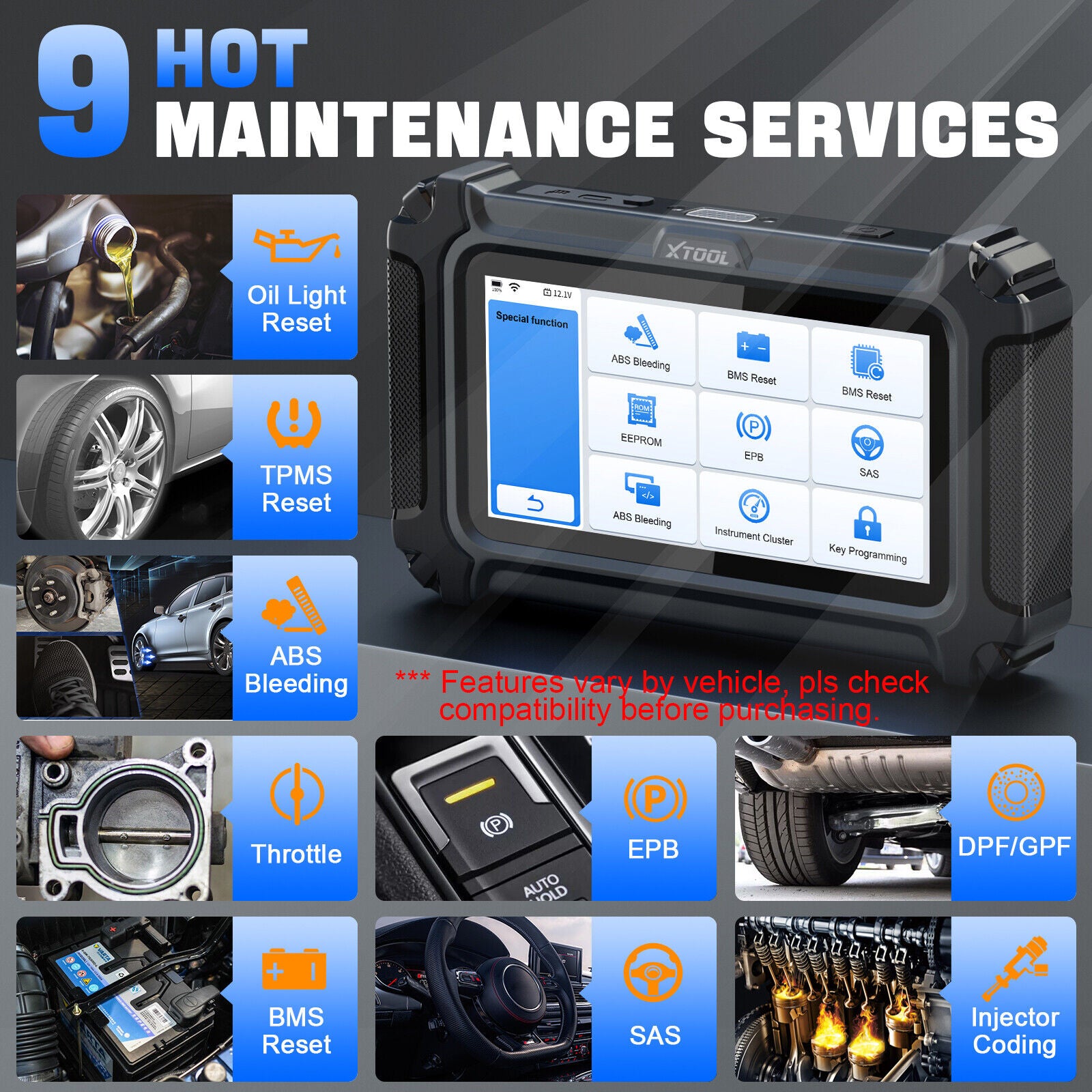 2025 D5 OBD2 Scanner ABS SRS Engine Diagnostic Tool - Image 6