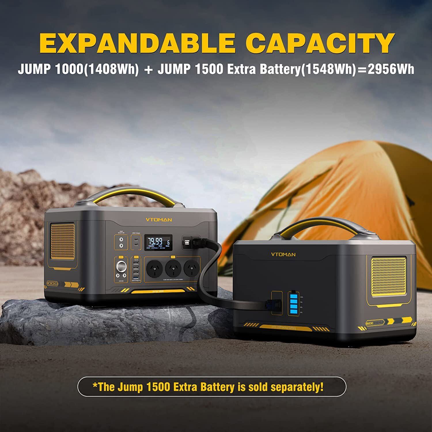 1000W 1408Wh Solar Generator 10A Black Portable Power Station - Image 3