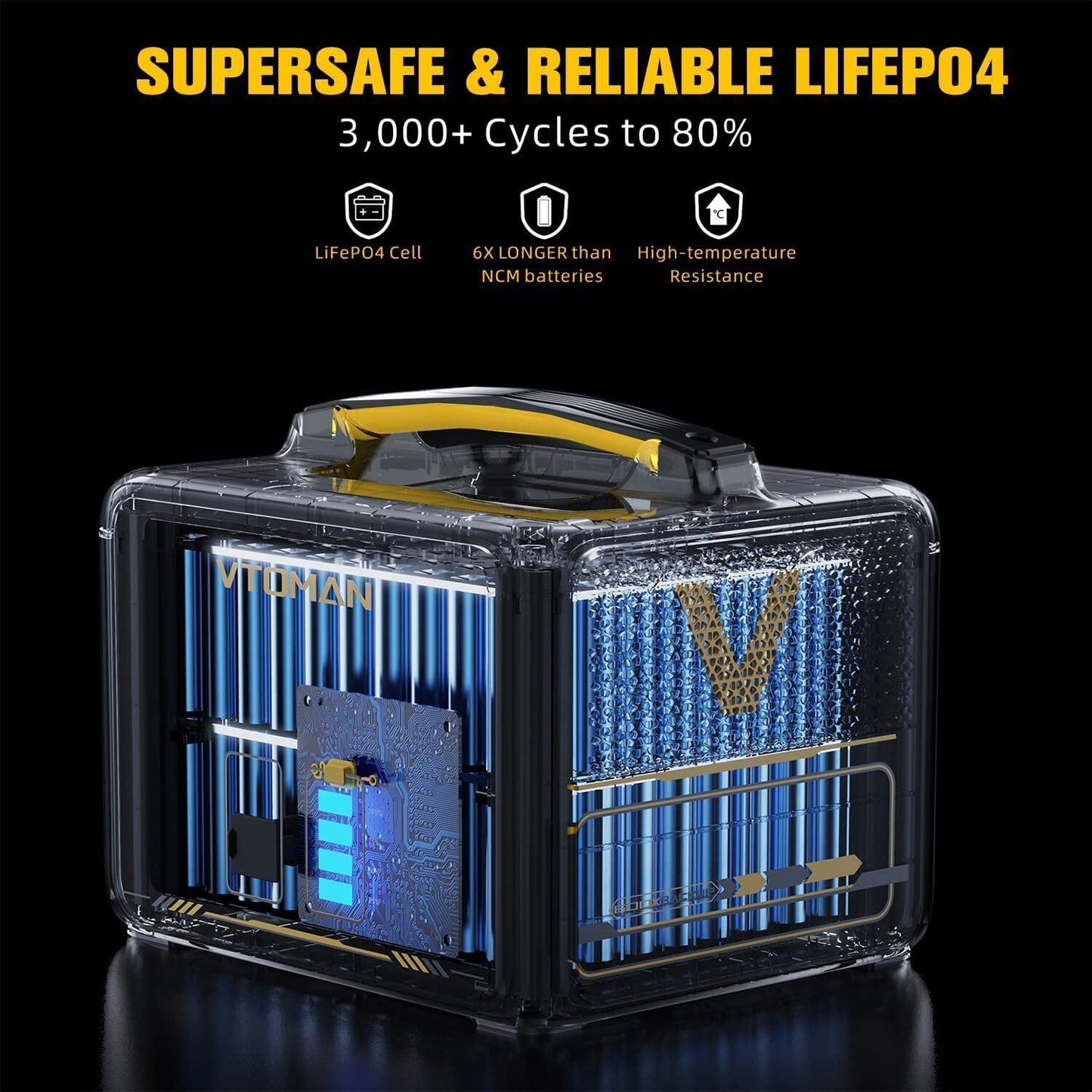 640Wh Solar Expansion Battery LiFePO4 BMS Jump 600X - Image 4