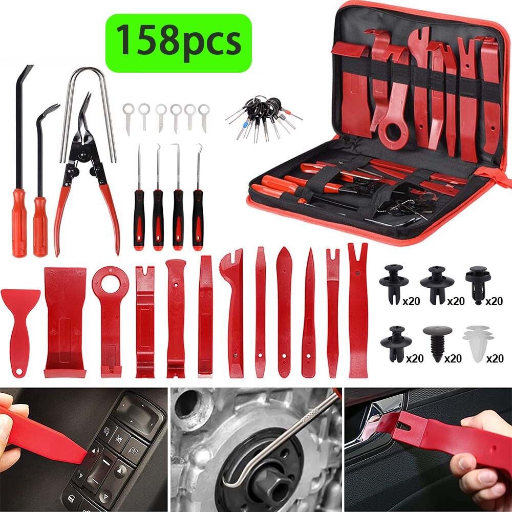 158pcs Car Trim Removal Tool Set Pry Bar Panel Door Interior Kit - Image 2