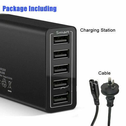40W 5-Port USB Wall Charger Fast AC Adapter Multi Travel - Image 6