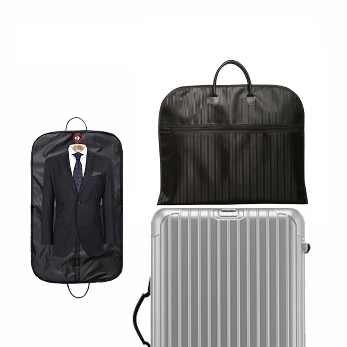 Blue Men Suit Garment Bag Zippered Dustproof Travel Organizer - Image 5