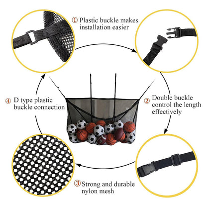 145x145CM Heavy Duty Pool Toy Storage Net Bag Adjustable Organizer - Image 5