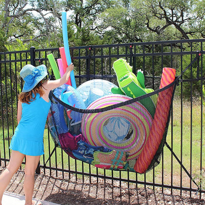 145x145CM Heavy Duty Pool Toy Storage Net Bag Adjustable Organizer - Image 9