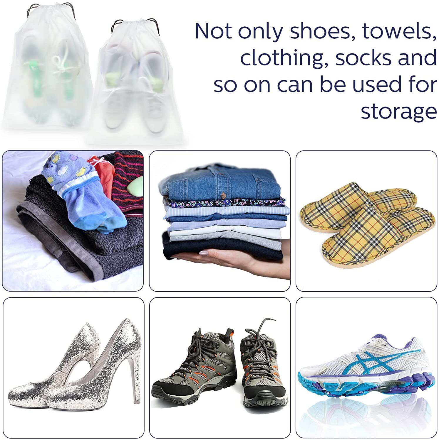 10PCS Travel Shoe Bags Portable Storage Pouch Drawstring Dust Organizer - Image 3