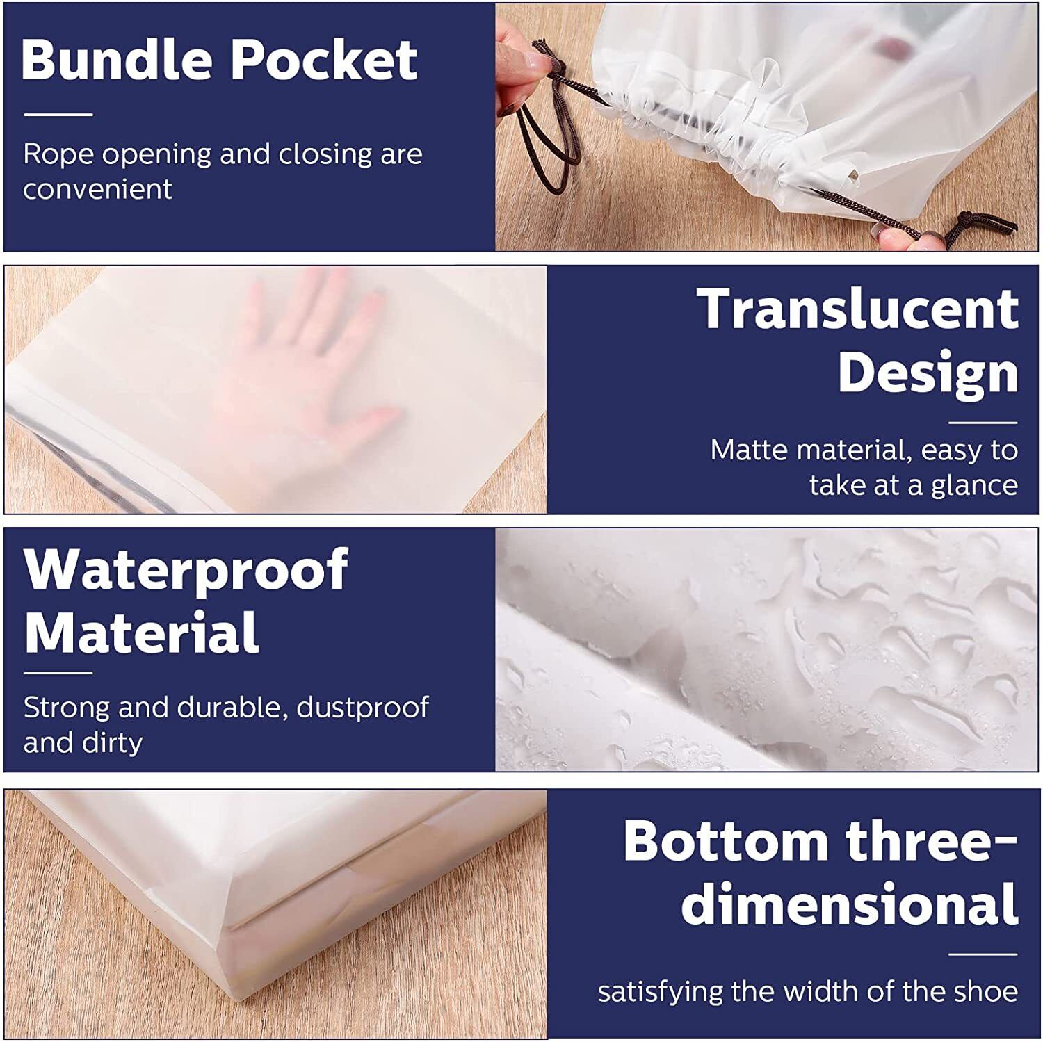 10PCS Travel Shoe Bags Portable Storage Pouch Drawstring Dust Organizer - Image 4