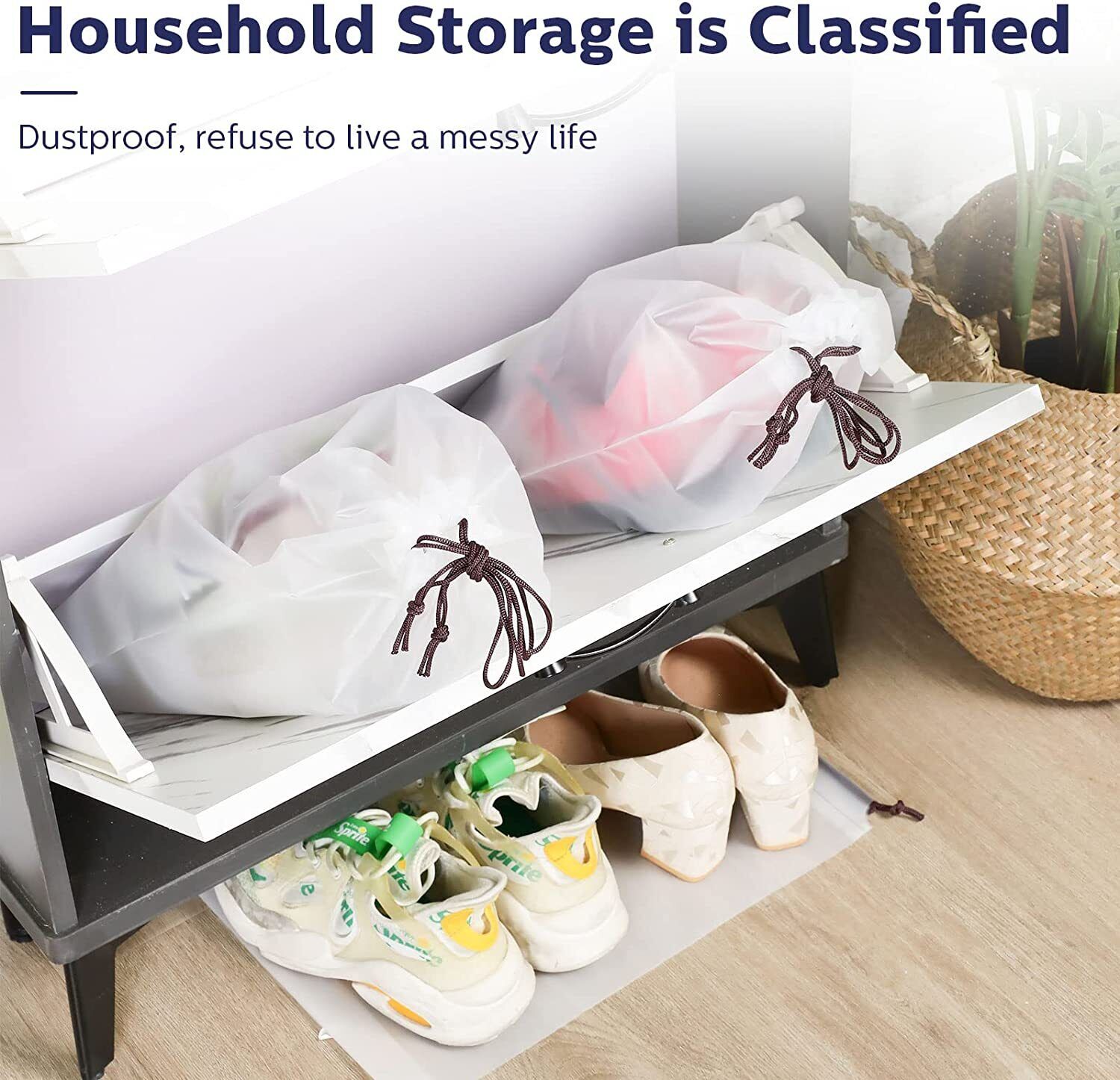 10PCS Travel Shoe Bags Portable Storage Pouch Drawstring Dust Organizer - Image 6