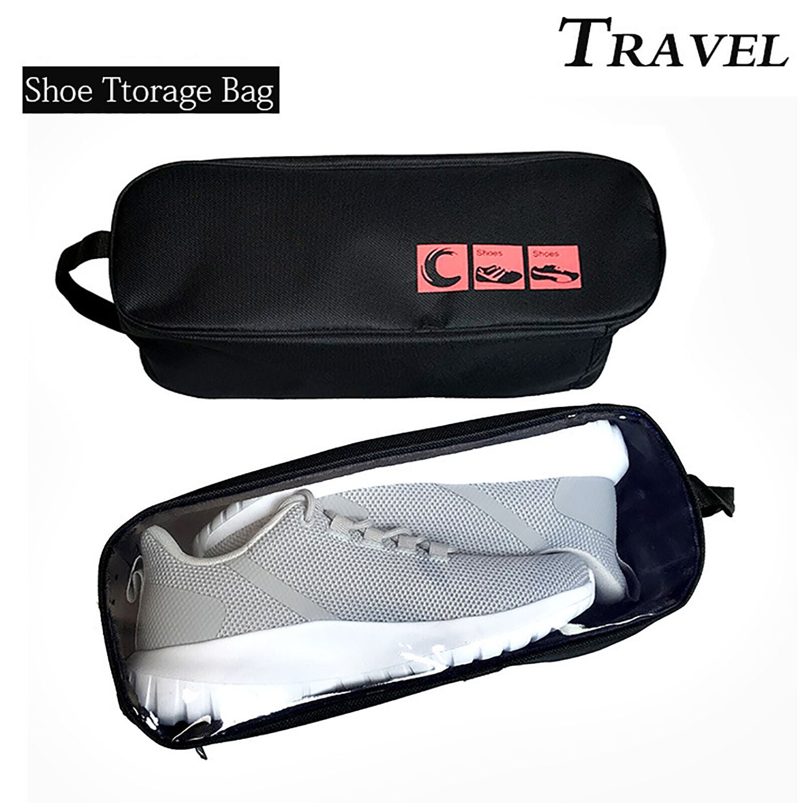 Portable Waterproof Shoe Bag with View Window 13cm High - Image 7