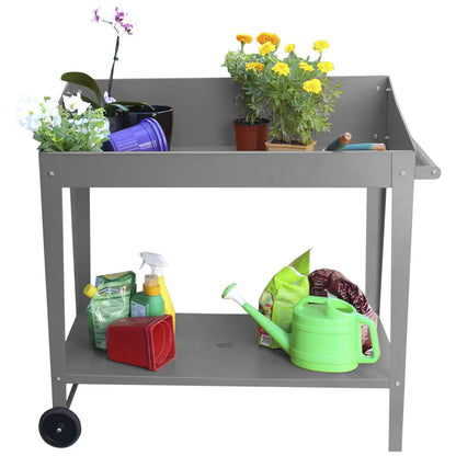 Potting Bench Table Slate Grey 100 x 55 x 101cm - Image 2