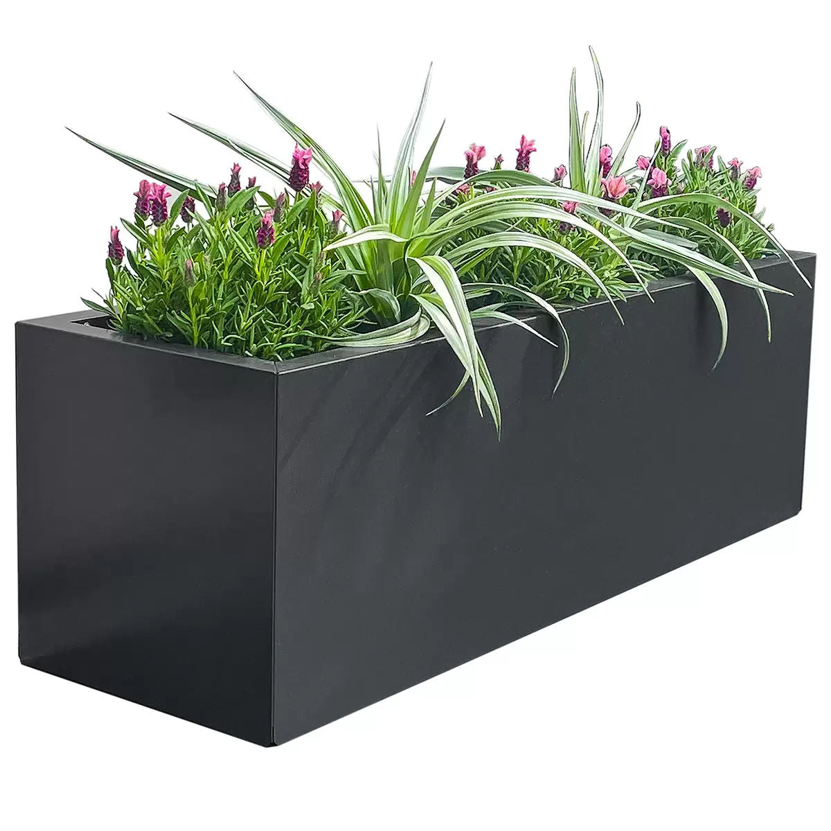 Metal Designer Planter Box 900 x 300 x 300mm Charcoal - Image 2