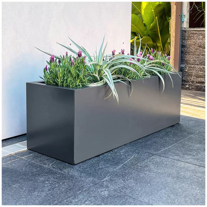 Metal Designer Planter Box 900 x 300 x 300mm Charcoal - Image 3