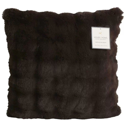Luxe faux fur cushion 55 x 55cm dark brown - Image 2