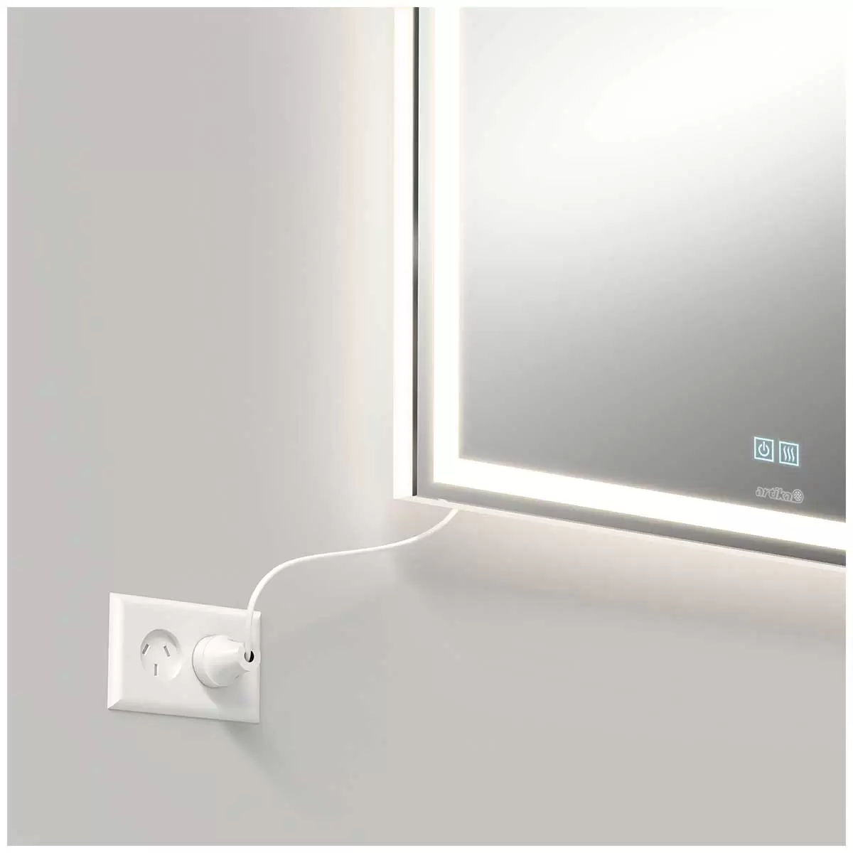 Aurea integrated led plug in wall mirror - Image 2