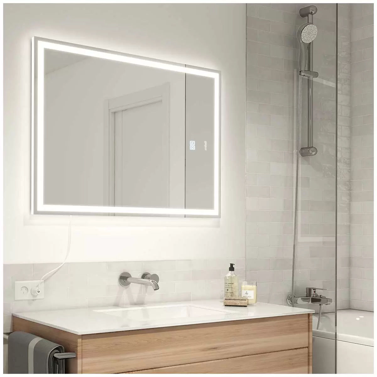 Aurea integrated led plug in wall mirror - Image 8
