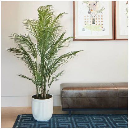 Artificial Palm Tree In Ribbed Pot 2M - Image 2