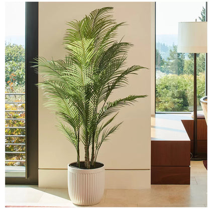 Artificial Palm Tree In Ribbed Pot 2M - Image 3
