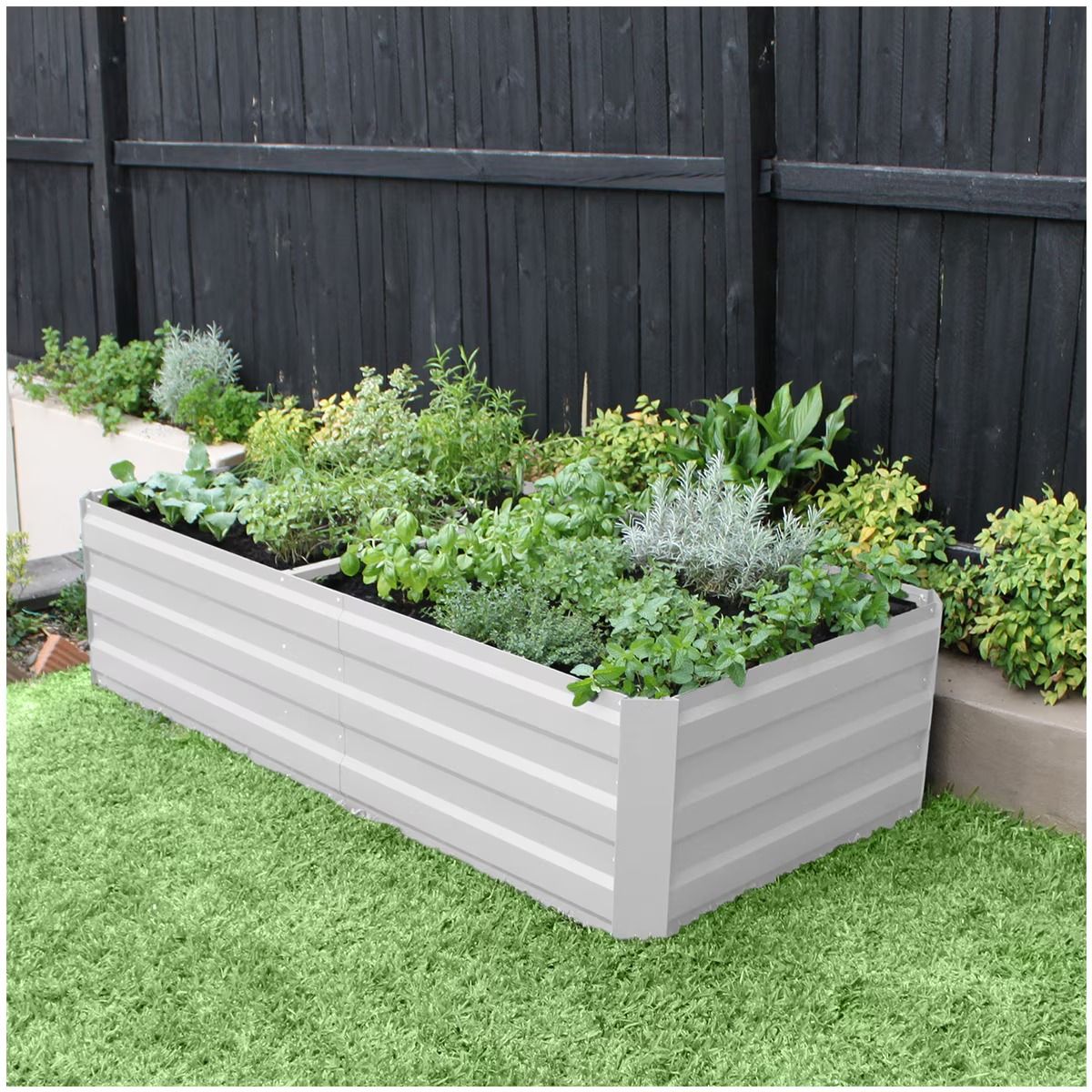 Large Garden Bed 180 x 90 x 45cm White - Image 2