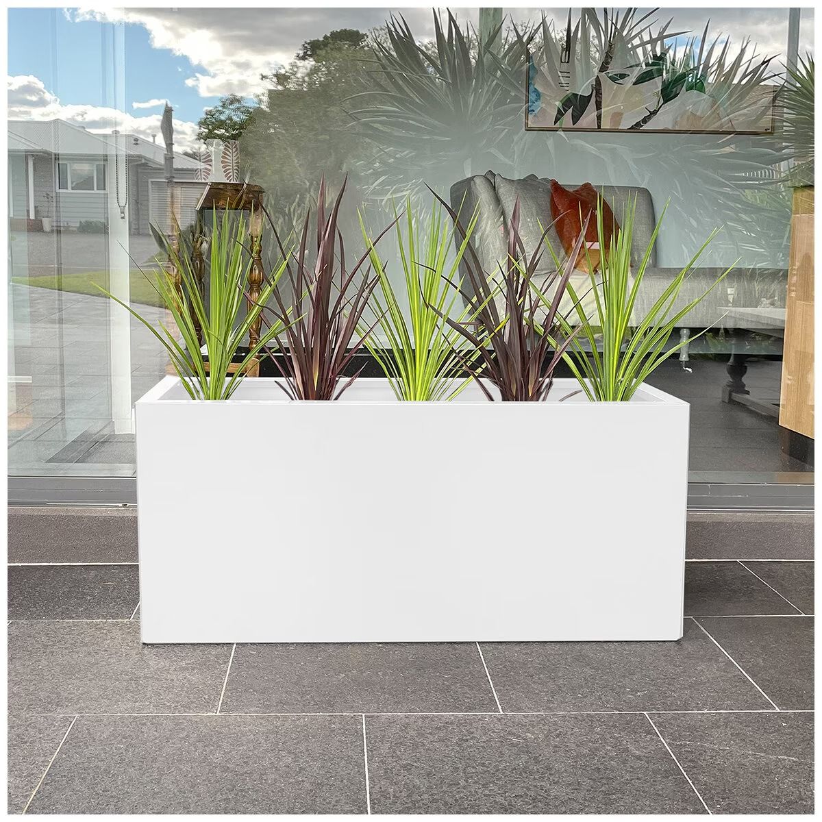 Designer Planter Box 900 x 340 x 400mm Vibrant White - Image 3