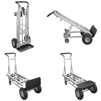 Black 4 In 1 Folding Toe Plate Hand Truck for Heavy Loads, Aluminium and Steel Hybrid - Image 2