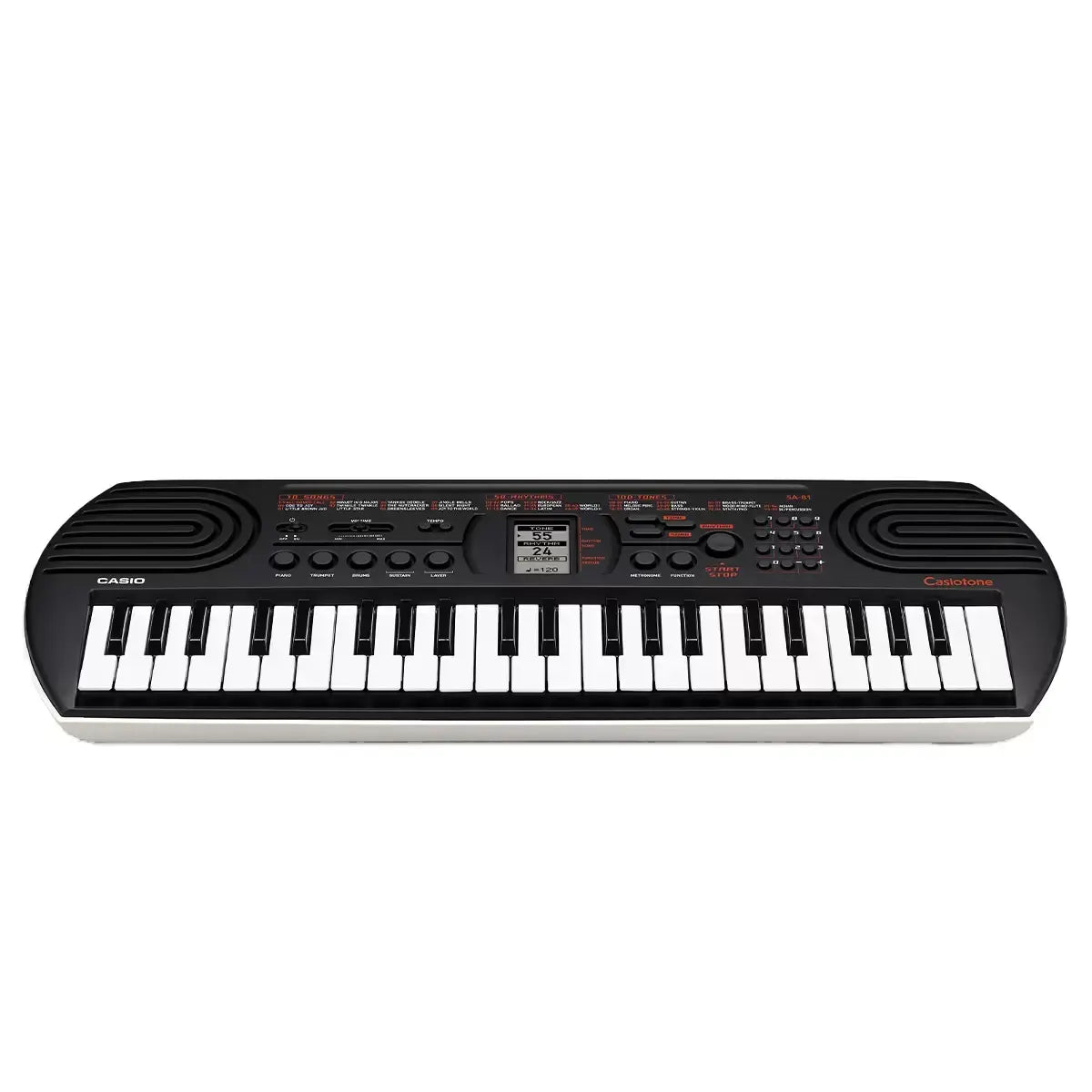 Black 44 Key Portable Mini Keyboard with 100 Tones, 50 Rhythms, and Headphone Output - Image 2