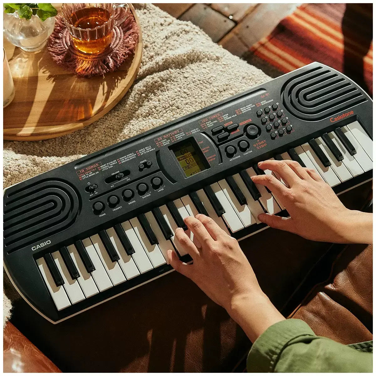 Black 44 Key Portable Mini Keyboard with 100 Tones, 50 Rhythms, and Headphone Output - Image 4