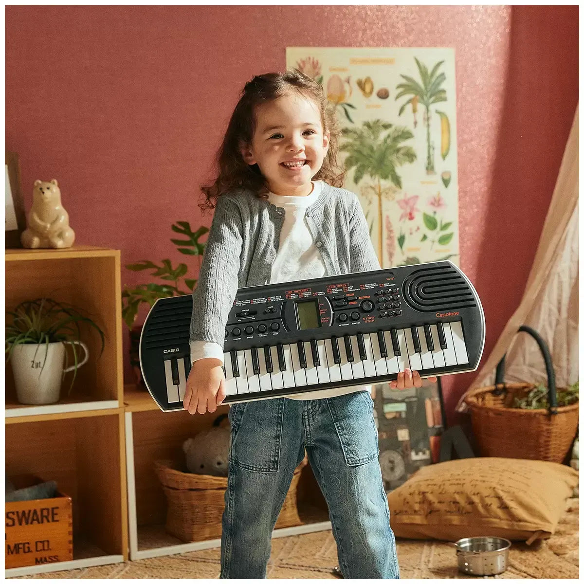 Black 44 Key Portable Mini Keyboard with 100 Tones, 50 Rhythms, and Headphone Output - Image 6