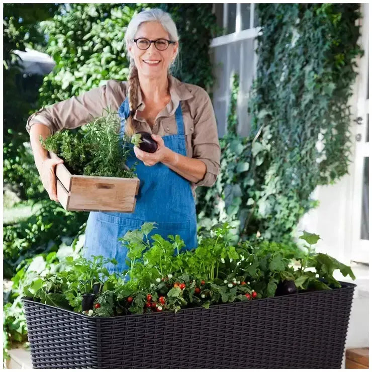 Dark Brown Easy Grow Planter Bed Brown with Water Gauge and Drainage System - Image 2