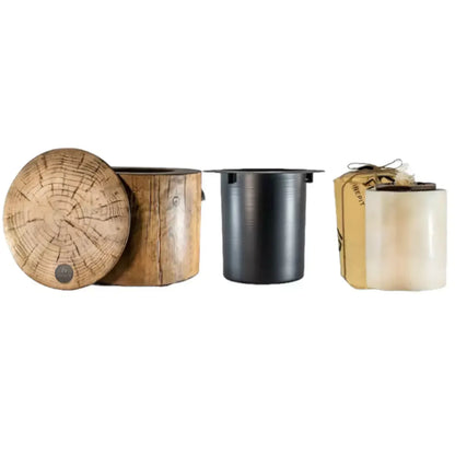Wood Grain Eco Fuego Wood Fire Pit with 8 Hour Candle - No Smoke, 90% Less CO2 - Image 3