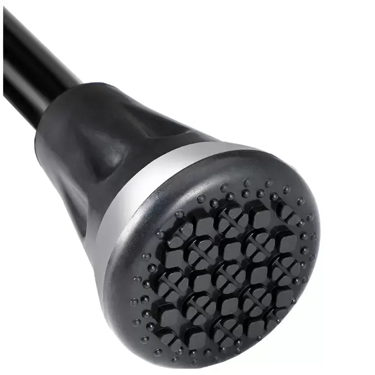 Adjustable Black Walking Stick with Folding Design and Shock Absorbing Tip - Image 2
