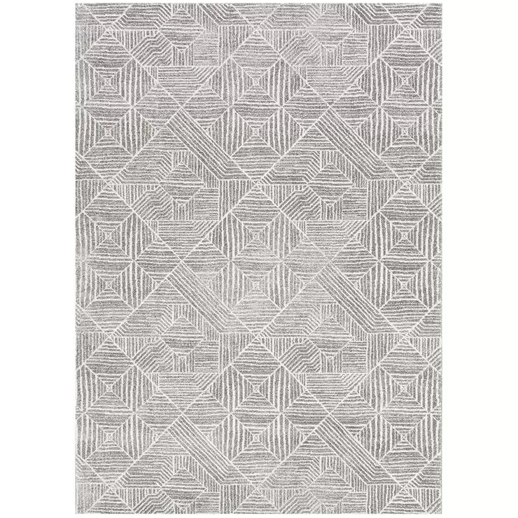 Oasis 457 Silver Rug 290x200cm - Bohemian Tribal Style, Easy to Clean Polypropylene