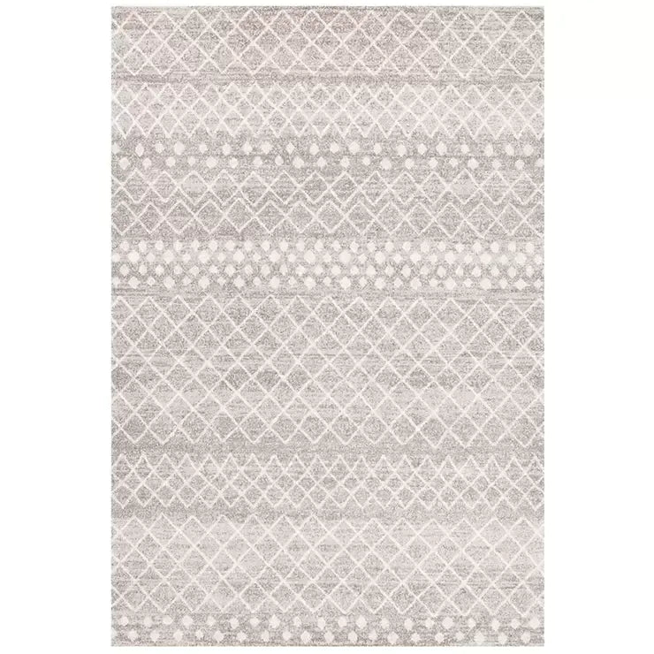 Silver Oasis Rug 230 x 160cm - Bohemian Tribal Design, Easy to Clean Polypropylene
