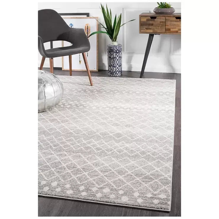 Silver Oasis Rug 230 x 160cm - Bohemian Tribal Design, Easy to Clean Polypropylene - Image 5