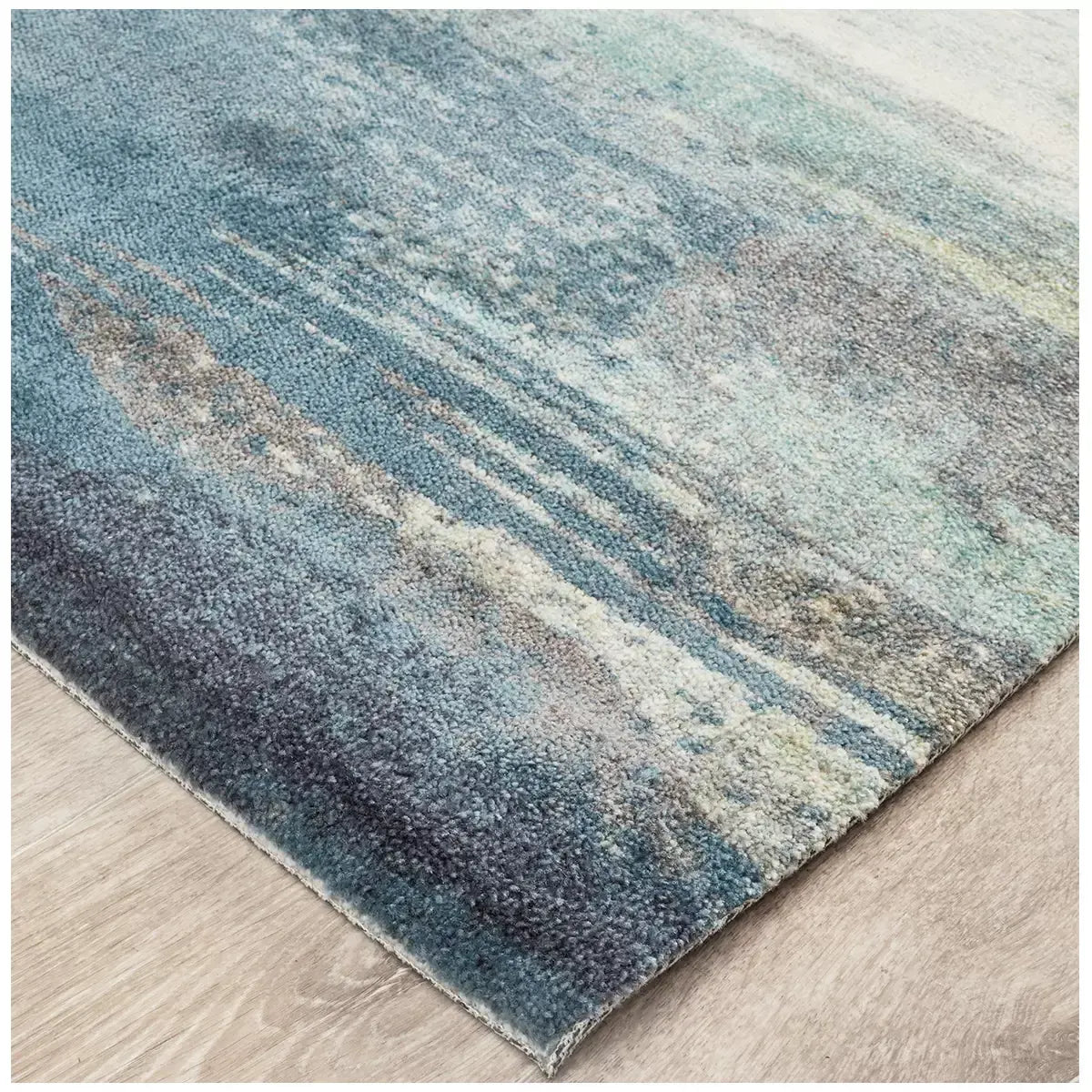 City Blue Rug 280 x 190cm - Contemporary Design with Hand-Carved Short Pile - Image 2