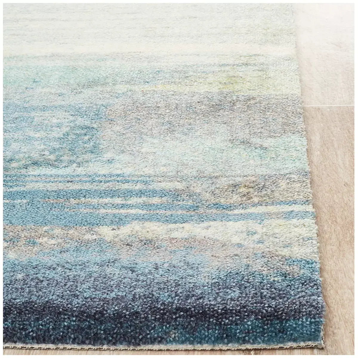 City Blue Rug 280 x 190cm - Contemporary Design with Hand-Carved Short Pile - Image 3