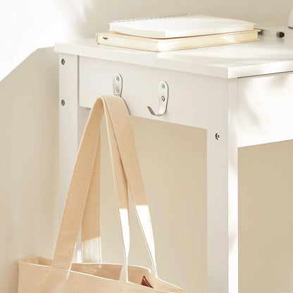 Small White Desk with Drawer Hooks - Image 6