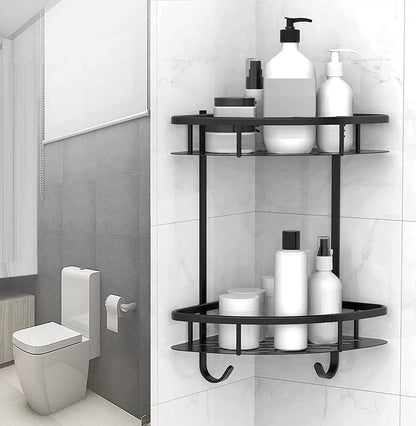 2 Pack Aluminum Adhesive Shower Caddy Corner Shelf Storage Rack for Bathroom - Image 4