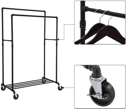 Industrial Pipe Clothes Rack Wheels , 110Kg load - Image 5