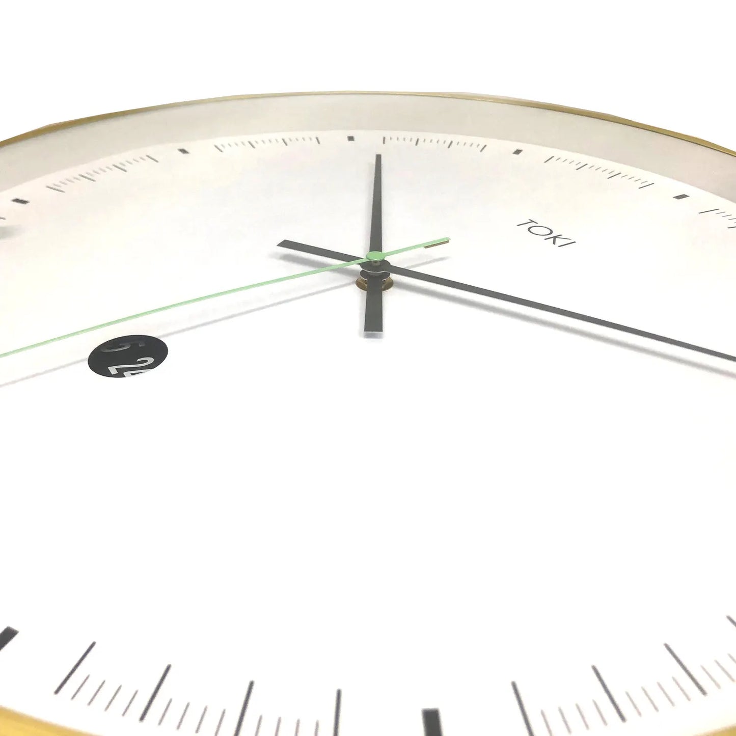 Toki Metta Brushed Gold Silent Sweep Second Wall Clock Date 40cm - Image 3