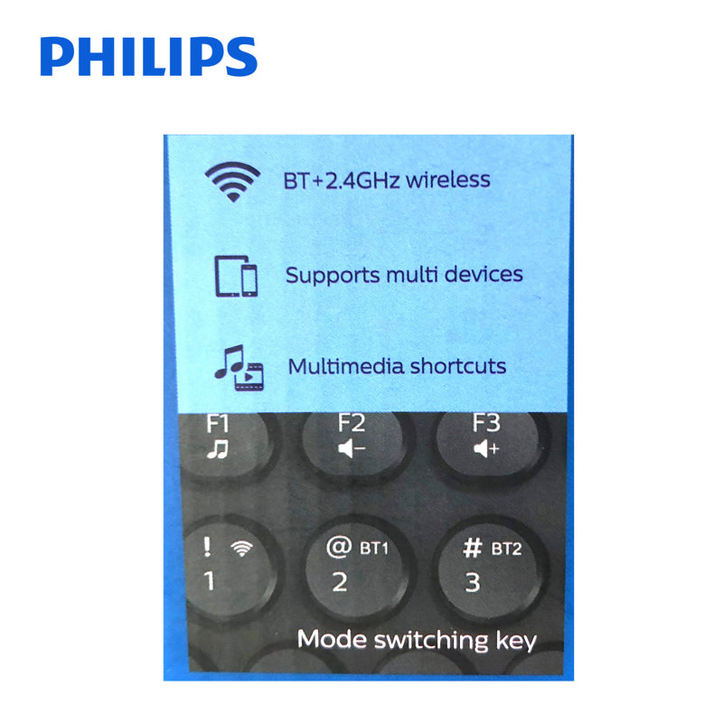 Philips Wireless Compact Keyboard BT 2.4Ghz Bluetooth Multi Device SPK6624 - Image 4