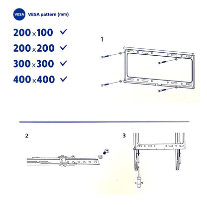 Philips Tilt TV Monitor Wall Mount Bracket for 32 40 55 65 70 75 Inch Universal SQM7442 - Image 3