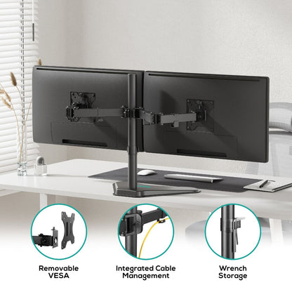 activiva Dual-Screen Articulating Monitor Arm with Free-Standing Desktop Base - Image 5