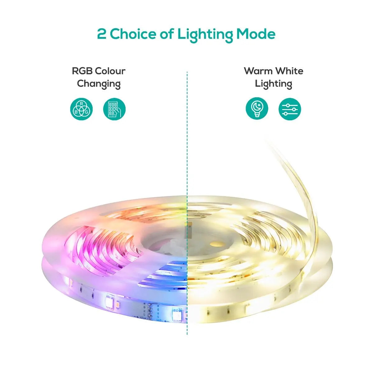 activiva 2m IP65 Smart RGB & Warm White LED Strip Lights - Image 2