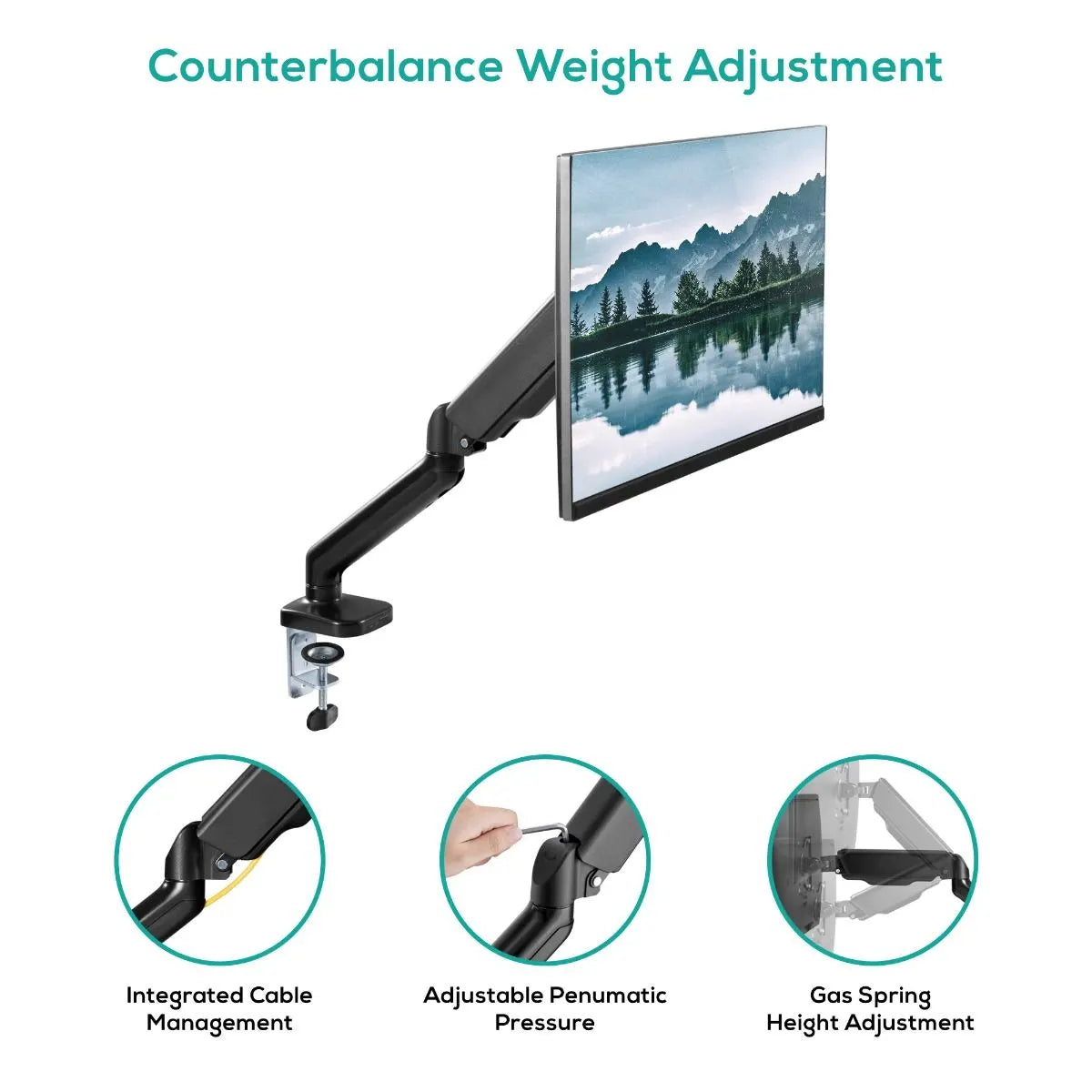 activiva ErgoLife Single Monitor Screen Steel Gas Spring Monitor Arm - Image 4