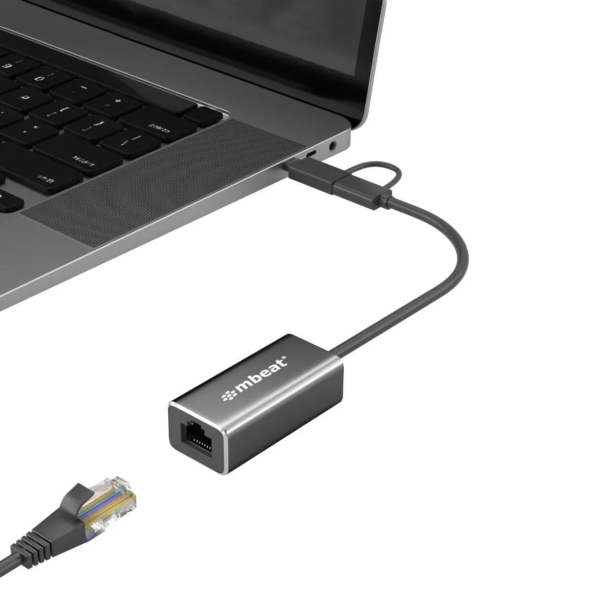 mbeat 2-in-1 USB 3.1 Gigabit LAN Adapter with USB-C Converter - Image 2