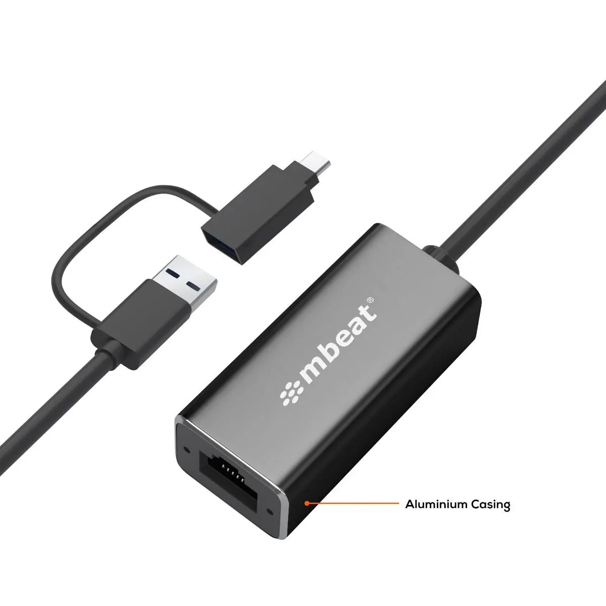 mbeat 2-in-1 USB 3.1 Gigabit LAN Adapter with USB-C Converter - Image 4