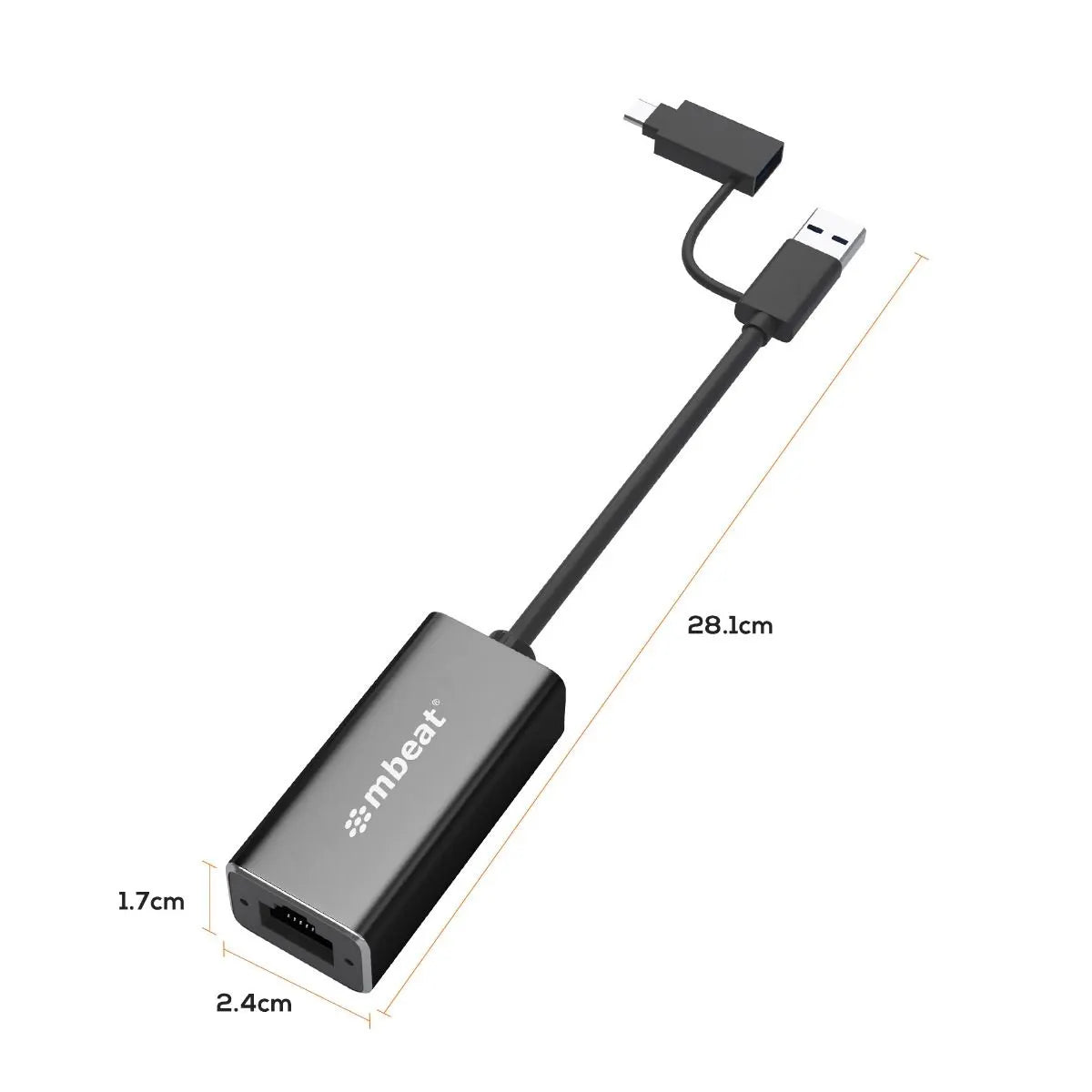 mbeat 2-in-1 USB 3.1 Gigabit LAN Adapter with USB-C Converter - Image 6