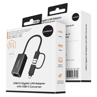 mbeat 2-in-1 USB 3.1 Gigabit LAN Adapter with USB-C Converter - Image 7